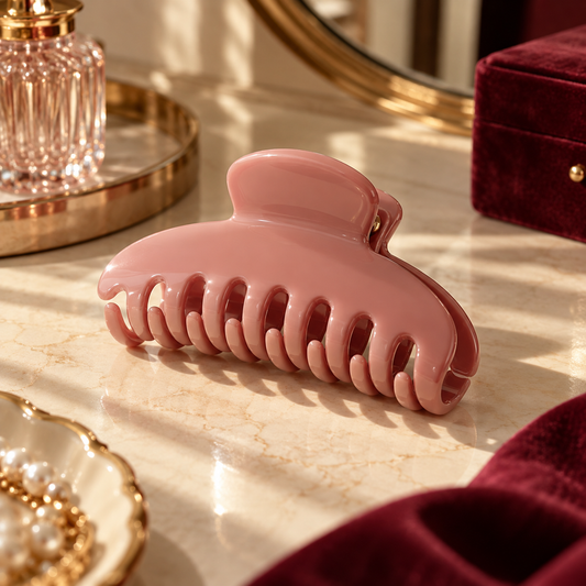 Rose Rounded Claw Clip — AI-generated design illustration