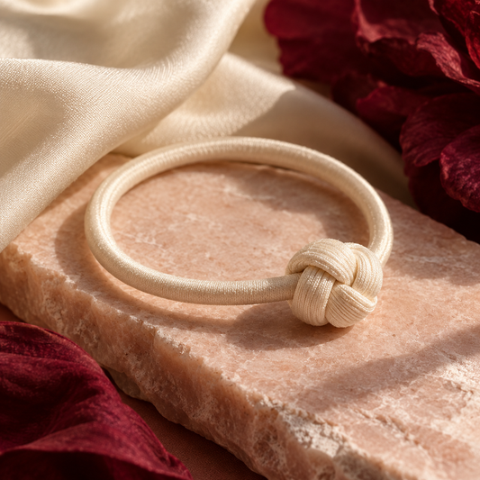 Ivory Knot Hair Tie — AI-generated design illustration