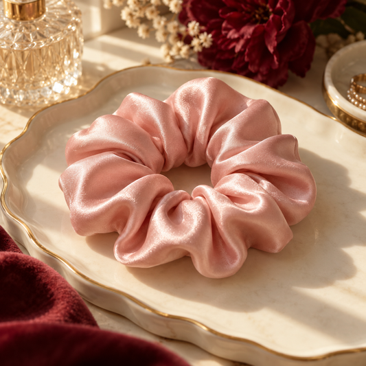 Blush Gathered Scrunchie — AI-generated design illustration