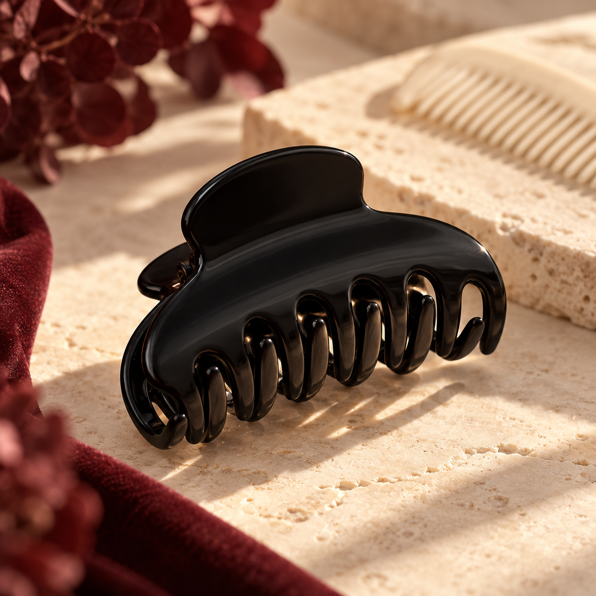 Midnight Rounded Claw Clip — AI-generated design illustration
