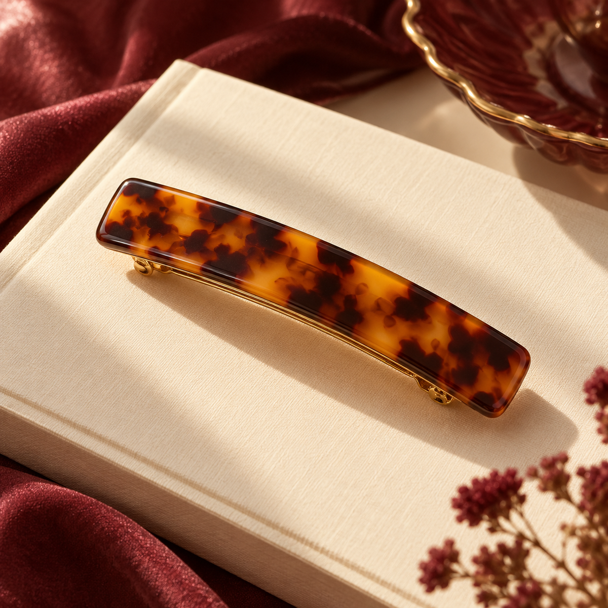 Amber Pattern Barrette — AI-generated design illustration